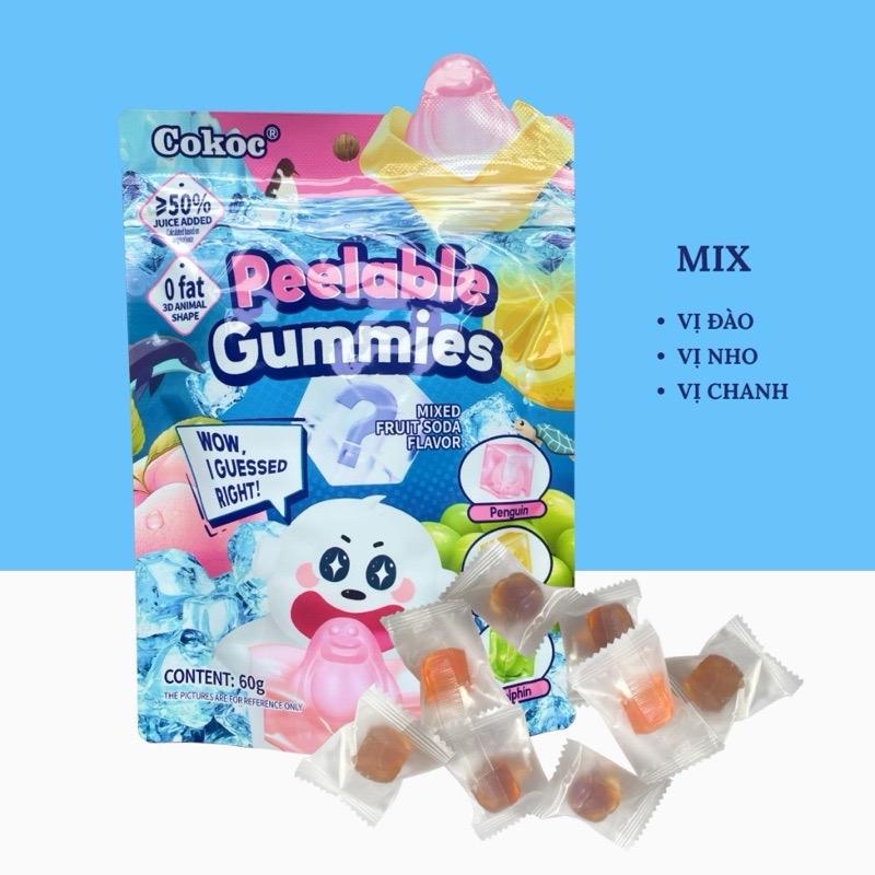 Combo 5 gói kẹo mix 5 vị  - đào- nho- xoài- mix 3