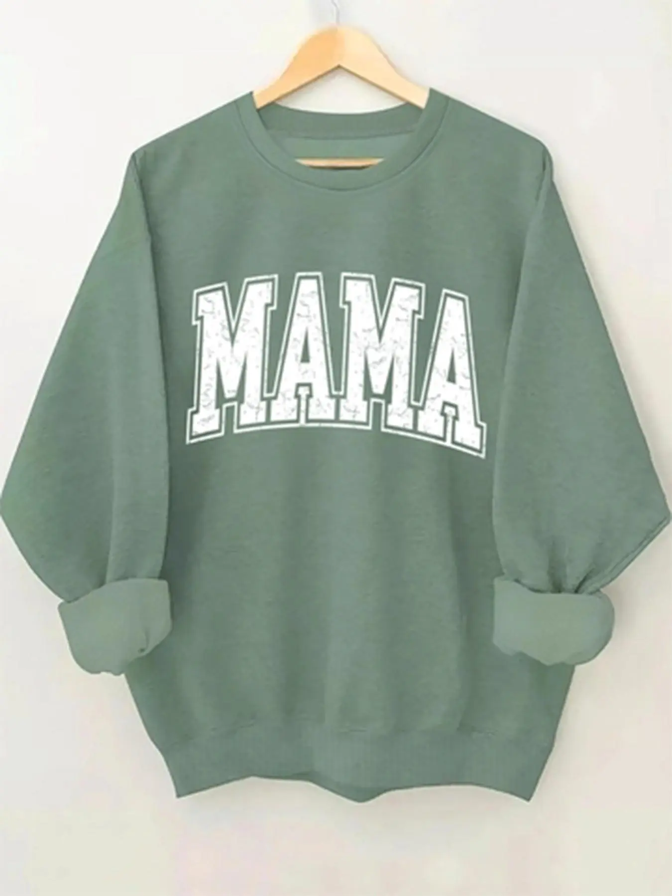 【Plus Size】 Letter Print Crew Neck Sweatshirt, Casual Long Sleeve Pullover for Women, Women's Clothing for Spring & Fall