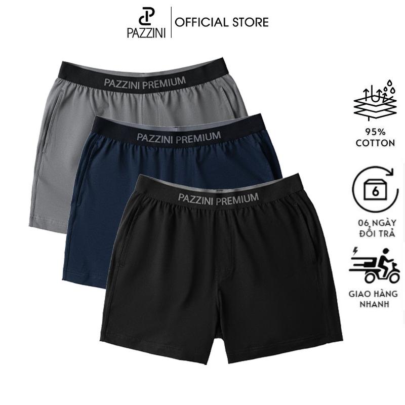 Combo 2 quần short đa năng PAZZINI thun cotton cao cấp, short lưng chun co giãn, thoai mai vân đông - SL001 Quần Lửng Nam Menswear