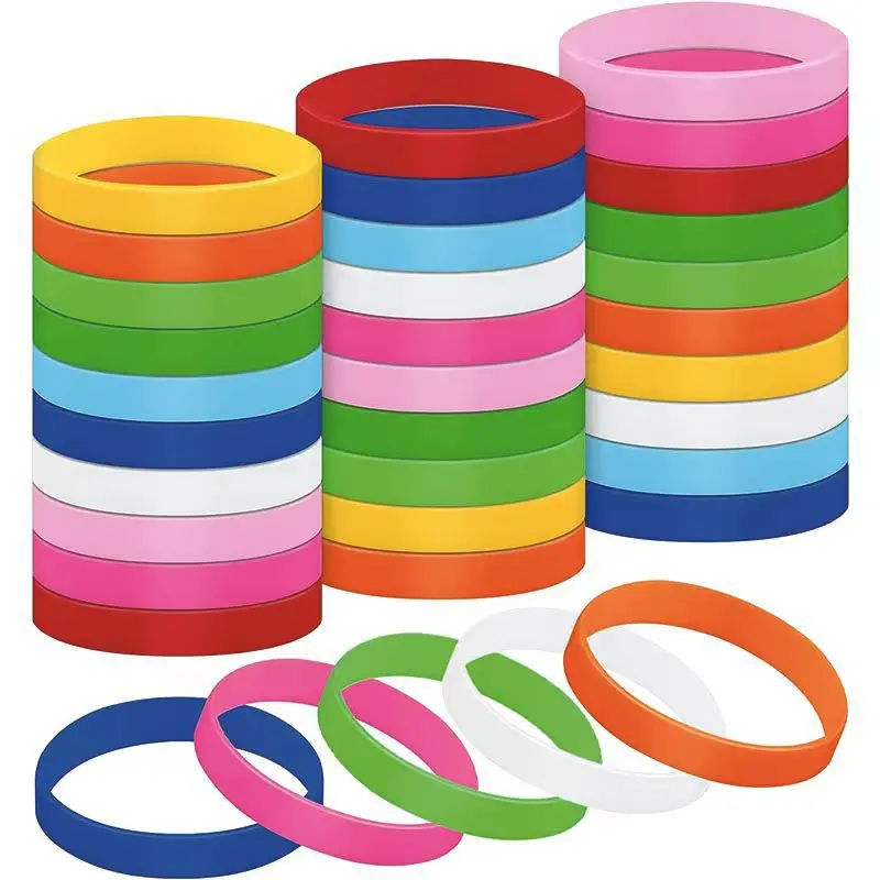 Silicone Bracelet Solid Color Men's and Women's Wrist Strap Luminous Bracelet Group Building Activity Wrist Strap Blank Rubber Hand Ring