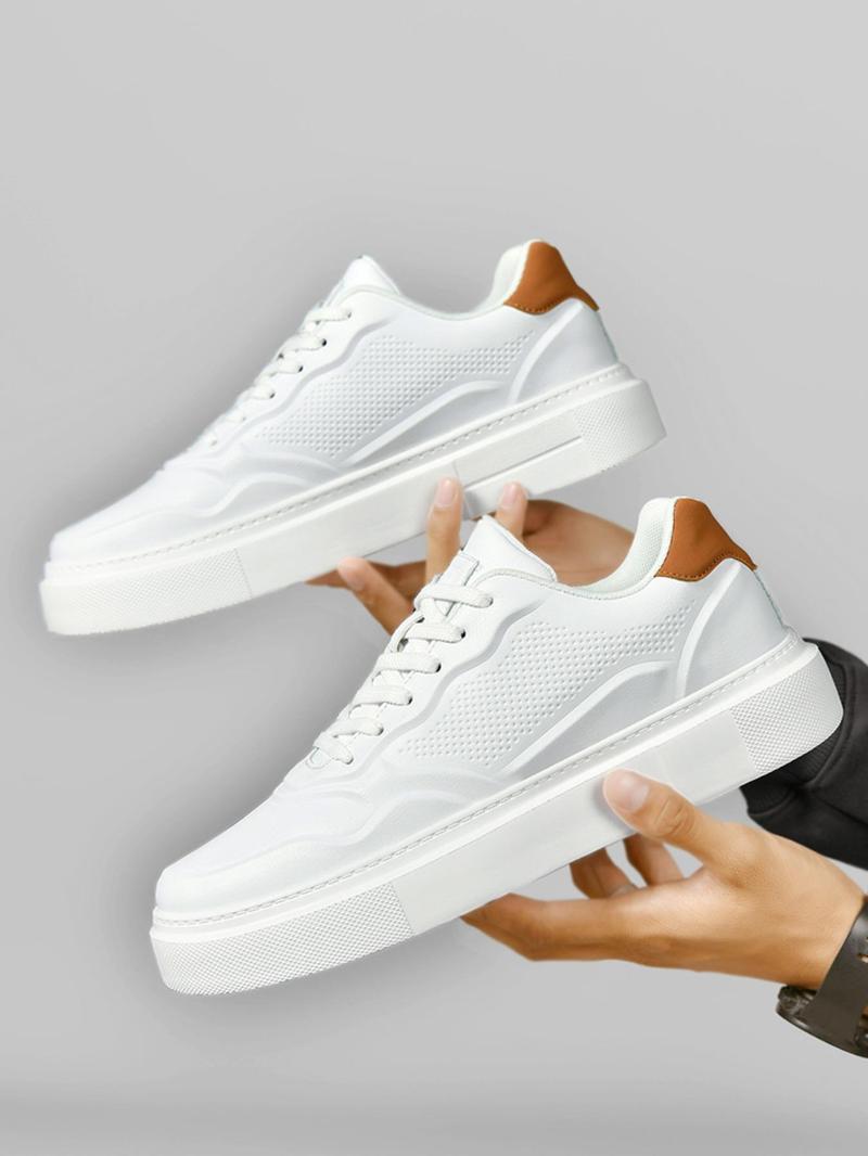 Product Introduction of Men's Fashionable Lace Up Low Top Sneakers, Casual Comfortable Breathable Skate Shoes, Male All-match Round Toe Sports Shoes for Daily Wear 9