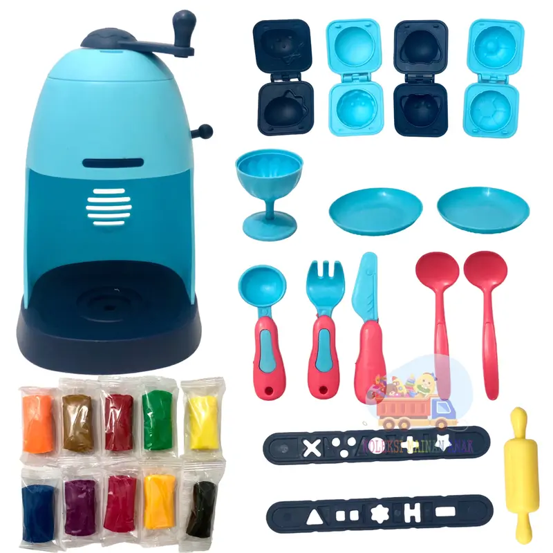Mainan Edukasi Anak Cetakan Lilin Ice Cream Play Fun Doh Machine Color Ice Cream Playdoh Fundoh Set 4