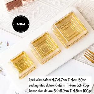 50pcs tray tutup mika mooncake kotak tray mika kemasan kue bulan puding mochi pia dll