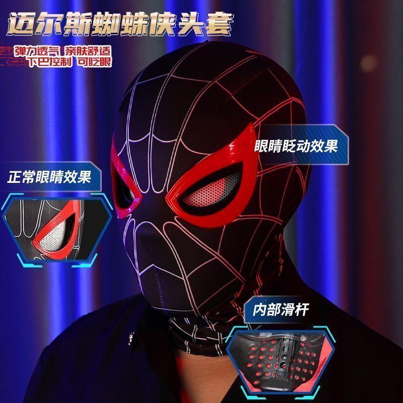 Product Introduction of Topi Kepala Spider-Man, Anak Patung Topeng Automatik Elektrik, dengan Mata Boleh Alih, Topi Keledar Berkelip, Trend Permukaan, Baharu, 2024 9