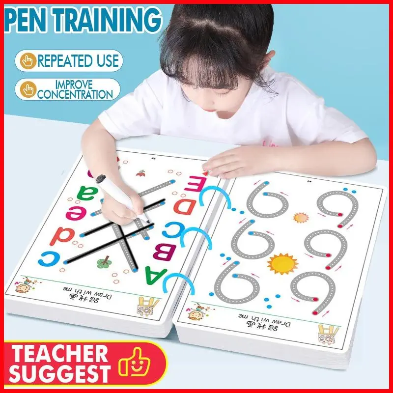 136 Page Tracing Book For Kids Training Coloring Book Erasable Writing Materials For Kid Educational
