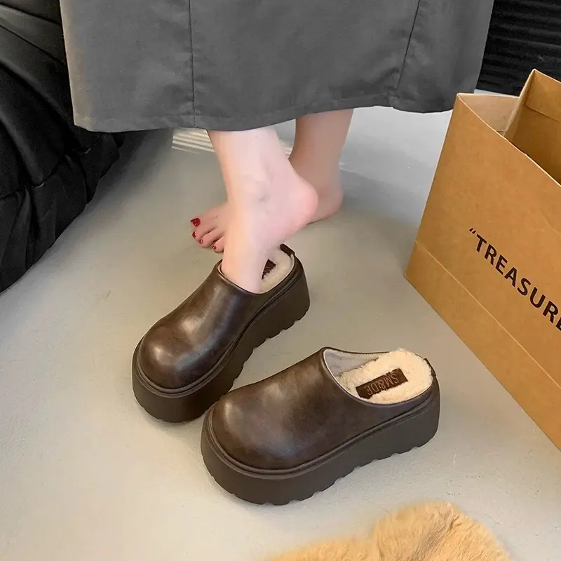 Dép nữ sục da Xịn chất đẹp đế cao bánh mì - GiàY - Shoes DéP Nhung 4