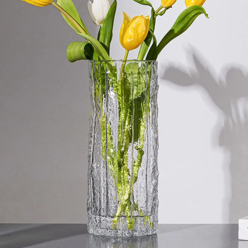 Bình Hoa Thủy Tinh Trụ Họa Tiết Nhà Gờ Cắm Hoa Trang Trí Lọ Hoa Decor Phòng Khách BTT23 M23 + Tặng Kèm Gói Dưỡng Hoa Tươi bình  hoa gốm  nhà bình  hoa bình  thuỷ bình  hoaxinh 1