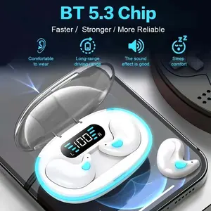 Headphone Bluetooth X55 Earbud Tidur Nirkabel Mikrofon Stereo Hi-Fi Bawaan Layar LED Kontrol Tombol Headphone Tahan Air Headphone Peredam Kebisingan