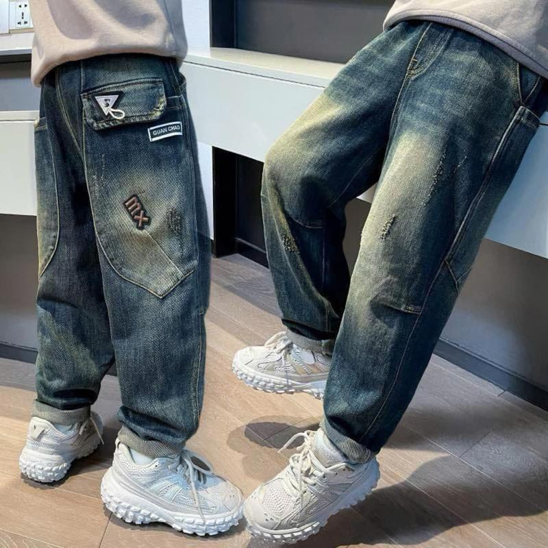  Quần jeans trẻ em Quần bò dáng baggy size 15-50kg cho bé trai và gái - Phong cách hiện đại chất vải mềm mịn 