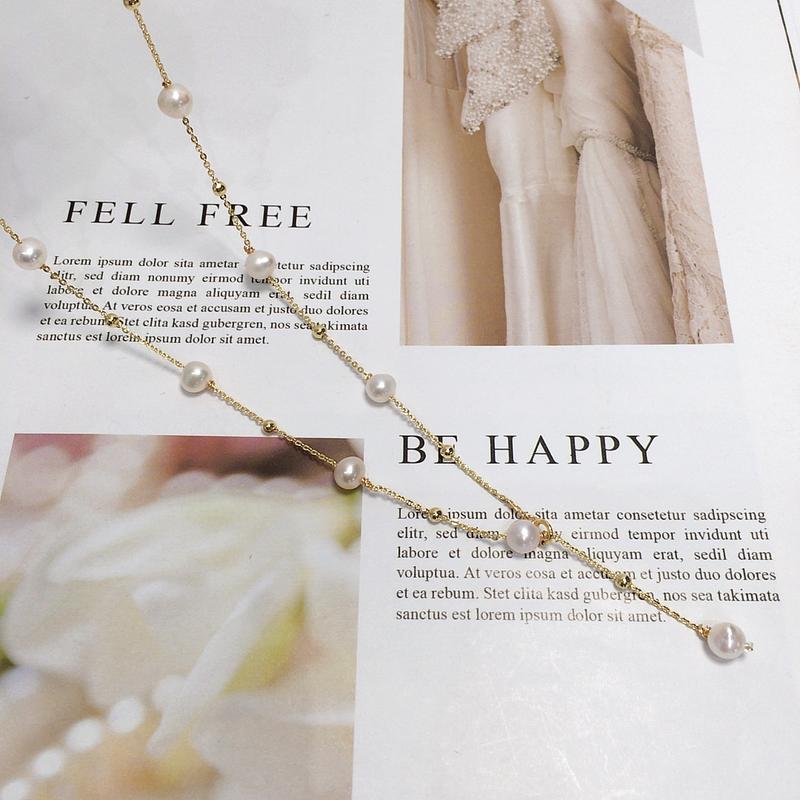 Product Introduction of Natural Jewelry Classic Hot Selling Product Zhuji Pearl Natural Freshwater Pearl Starry Pearl Necklace High-Grade Light Luxury Clavicle Chain Summer 13