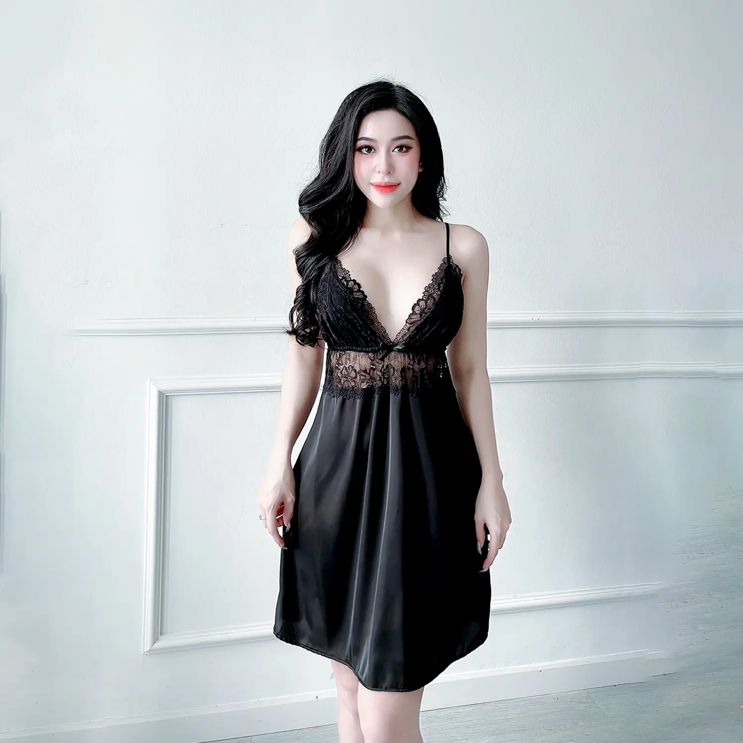 [MUA 1 TẶNG 1 QUẦN REN]Váy Ngủ Lụa Cao Cấp Dáng Xòe Phối Ren Eo Cách Điệu Gợi Cảm Dreamy VX26 Nữ Dress Women Voan