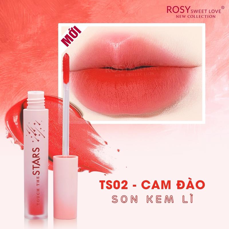 [TẶNG CỌ TÁN SON] Son kem lì Rosy Sweet love mềm môi, kháng nước, bền màu lâu trôi Nữ Cosmetic