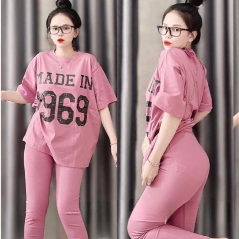 Đồ Bộ Nữ Bigsize mặc nhà Quần Dài 1969 thun cottom Đồ bộ mặc nhà nữ thun cotton đẹp dễ thương giá rẻ mặc đi chơi ngủ thoải mái ESHOP Áo