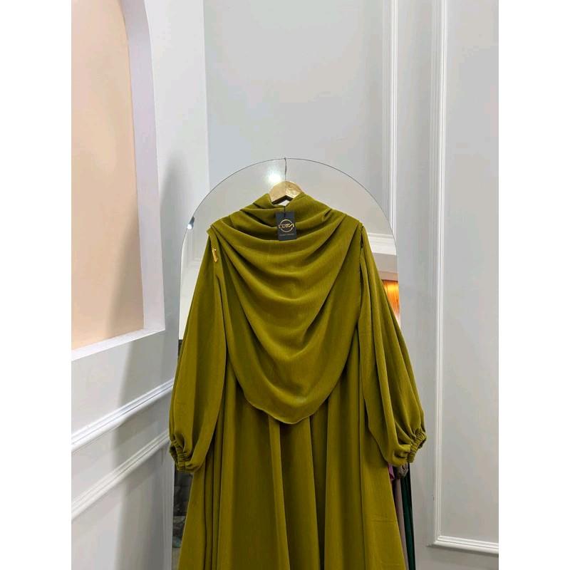 GAMIS ABAYA SET HIJAB SYAR'I BAHAN CRINKLE AIRFLOW PREMIUM MUSLIM PANJANG 8
