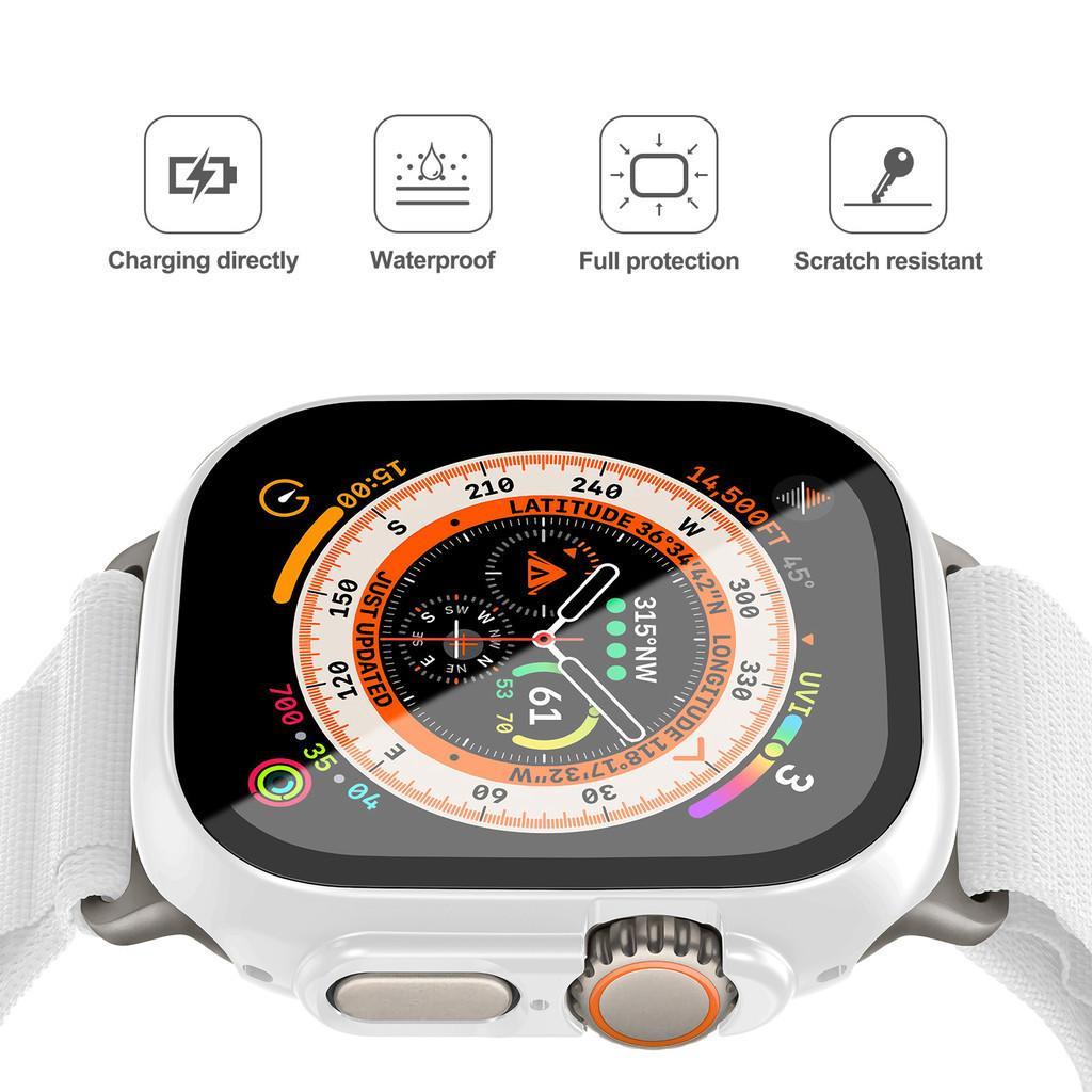 2 in 1 Tempered Glass with PC Case for Apple Watch Ultra 3/2/1 49mm 46mm 42mm 40mm 41mm 44mm 45mm Case for IWatch Series 10 11 1 2 3 4 5 6 7 8 9 SE3/2/1 42 38 mm Smart Watch Matte Model Film Pelindung Cover Screen Protector 2 in 1 Tempered Glass with PC Case for Apple Watch Ultra 3/2/1 49mm 46mm 42mm 40mm 41mm 44mm 45mm Case for IWatch Series 10 11 1 2 3 4 5 6 7 8 9 SE3/2/1 42 38 mm Smart Watch Matte Model Film Pelindung Cover Screen Protector