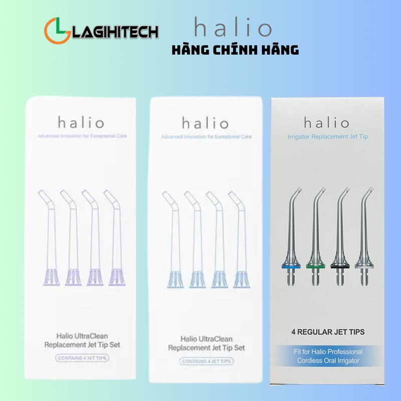 (Lagihitech) Set 4 Đầu Thay Thế Máy Tăm Nước Cầm Tay Halio UltraClean / Halio Irrigator Replacement Jet Tip, Hàng Chính Hãng