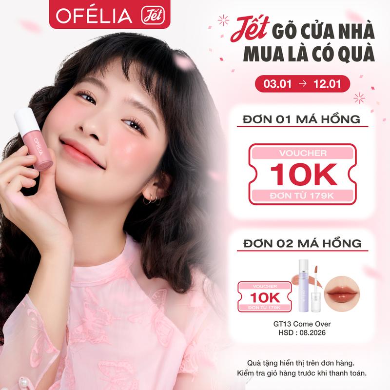 [ƯU ĐÃI] Má Hồng Kem OFÉLIA Lolli Liquid Blush (4.3g)