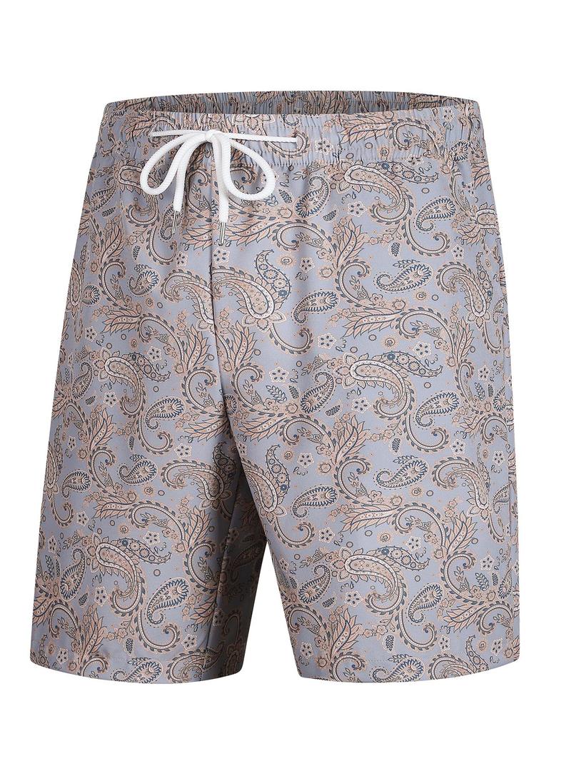 Product Introduction of Men's All Over Print Drawstring Waist  Shorts, Casual Comfy Breathable Shorts for Summer, Men's Shorts for Beach Vacation 5