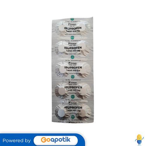 Gambar IBUPROFEN TRIMAN 400 MG STRIP 10 TABLET dari Apotek Rejeki Sidoarjo by GoApotik Kab. Sidoarjo Tokopedia