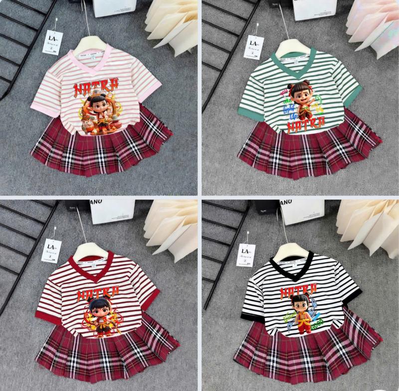SET VÁY XẾP LY NATRA DÀNH CHO BÉ GÁI SZ9-43KG. CHẤT LIỆU TIXI. (CÓ LÓT QUẦN TRONG) 0