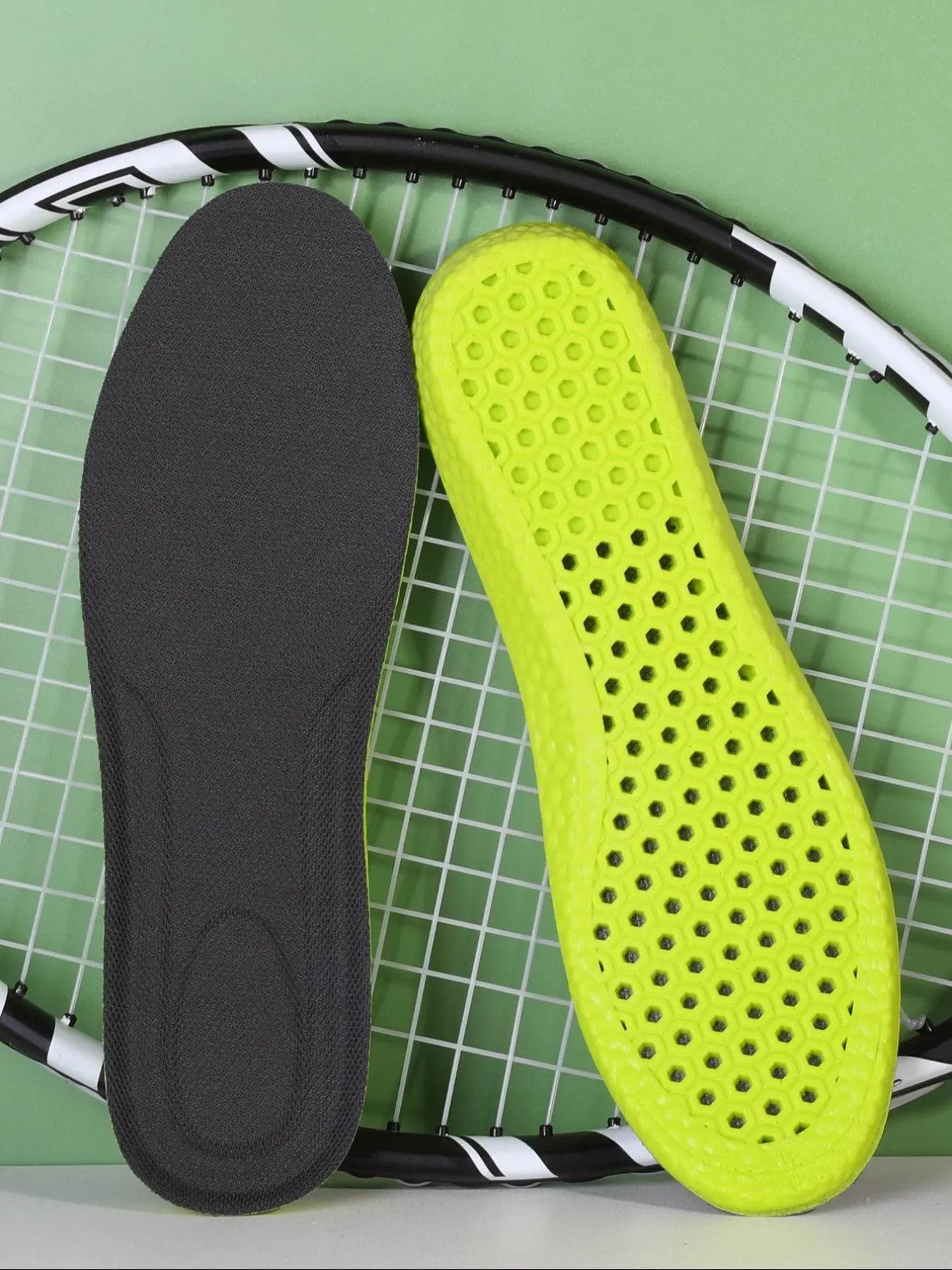 Breathable PU Insoles, Comfortable Sports Insoles, Shock-absorbing Insoles for Men & Women, Shoes Accessories for Tennis Badminton