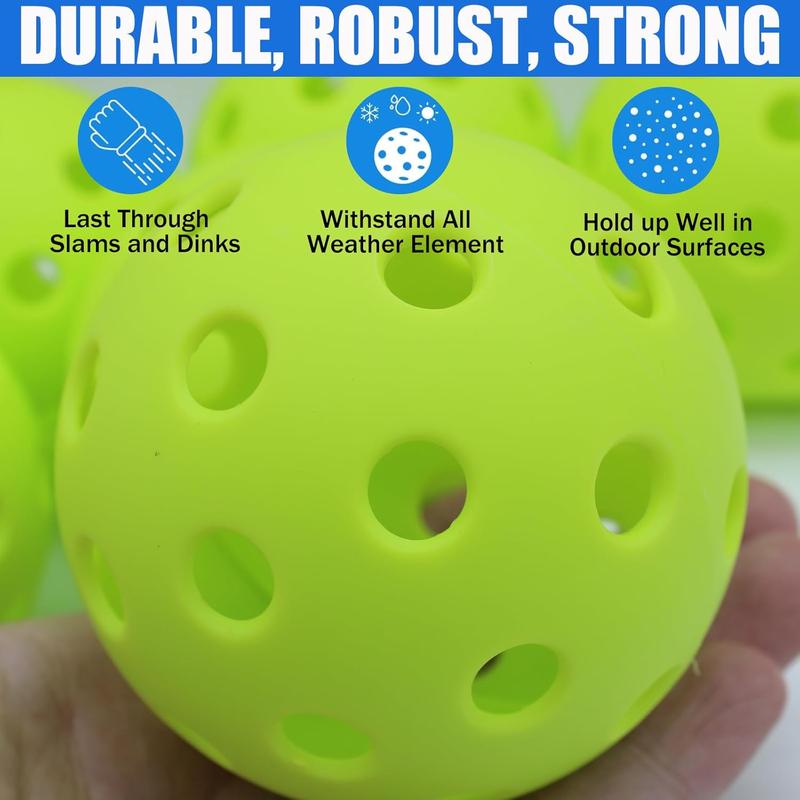 Outdoor Pickleball Ball, 6 Counts High Elasticity & Durable Pickle Ball for All Style Pickle Ball Paddles, Outdoor Sports Equipment 2