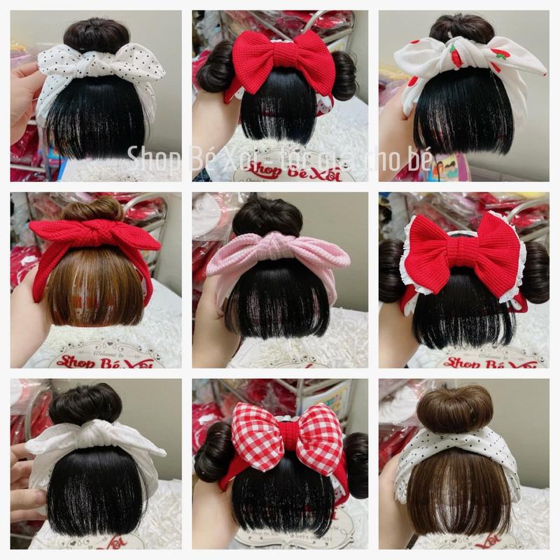 Mới-50 mẫu Bks Turban tóc giả bé gái băng đô tóc giả cho bé gái tóc giả trẻ em Phụ Kiện Tóc Shop Bé Xôi