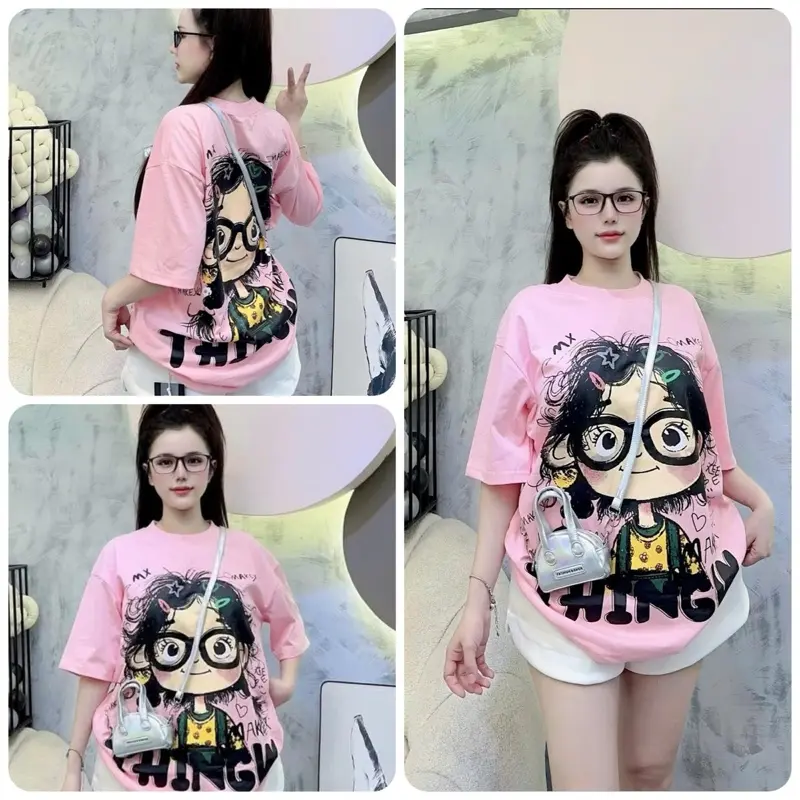 60-100KG Áo thun BIGSIZE form rộng Hai Mặt BÉ ĐEO KÍNH CHUBBYXINH