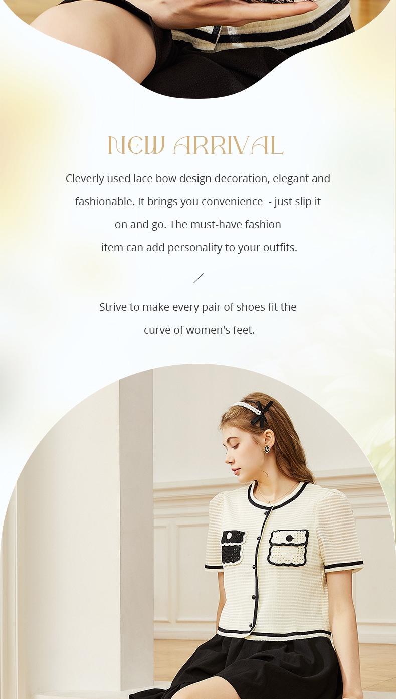 Product Introduction of Paris Zoey Giày nữ búp bê nữ màu đen và trắng Vintage thanh lịch nữ giày Đơn giản Shoes 18