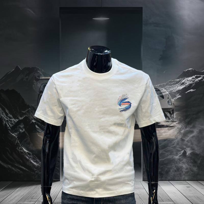 Áo Thun Cotton, Phong Cách Cổ Điển Chất Lượng Cao, ngắn Tay, Thiết Kế In Hình, Dành Cho Trang Phục Mùa Hè Cho Nam, Dáng Rộng Vừa Vặn, Hợp Xu hướng, Hàng Mới Về, Áo Thun Nặng 3