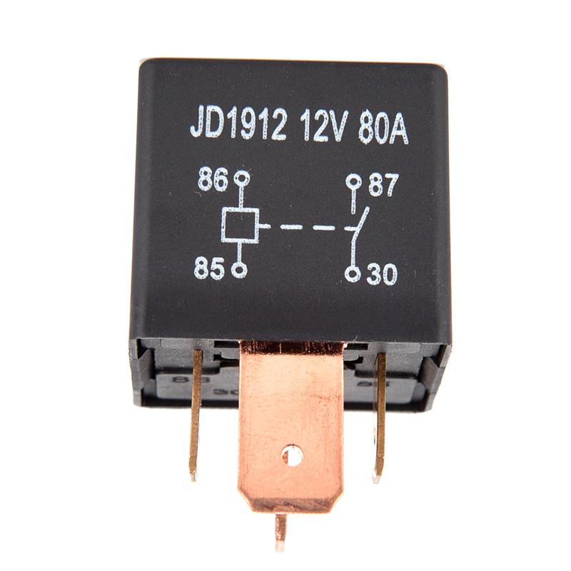 Product Introduction of Waterproof Heavy Duty Relay 4Pin DC 24V 12V 80A JD1912 Automotive Car Relay 57