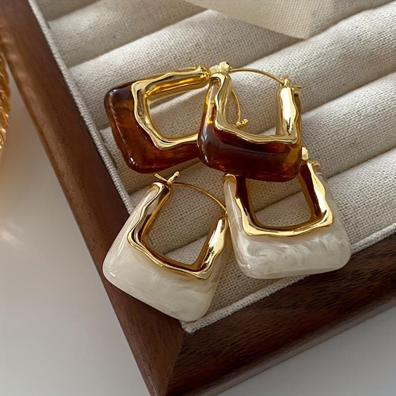 French Silver Color Chic O Shaped Hoop Earrings Mi... - Grandado - Foto 2