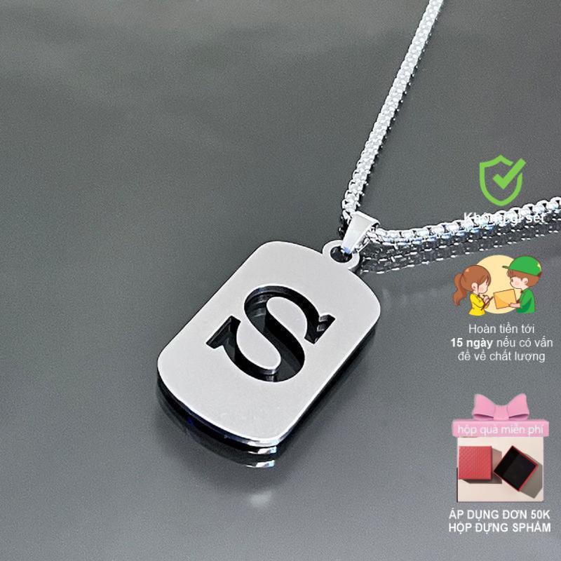  Vòng cổ b mặt dây chuyền chữ cái 26 ký tự làm từ titan thép không gỉ thời trang A B C D E F G H Y K L M - Hộp giấy đựng trang sức dây chuyền lắc tay nhẫn bông tai đa dạng màu sắc sặc sỡ đa dạng kích cỡ 