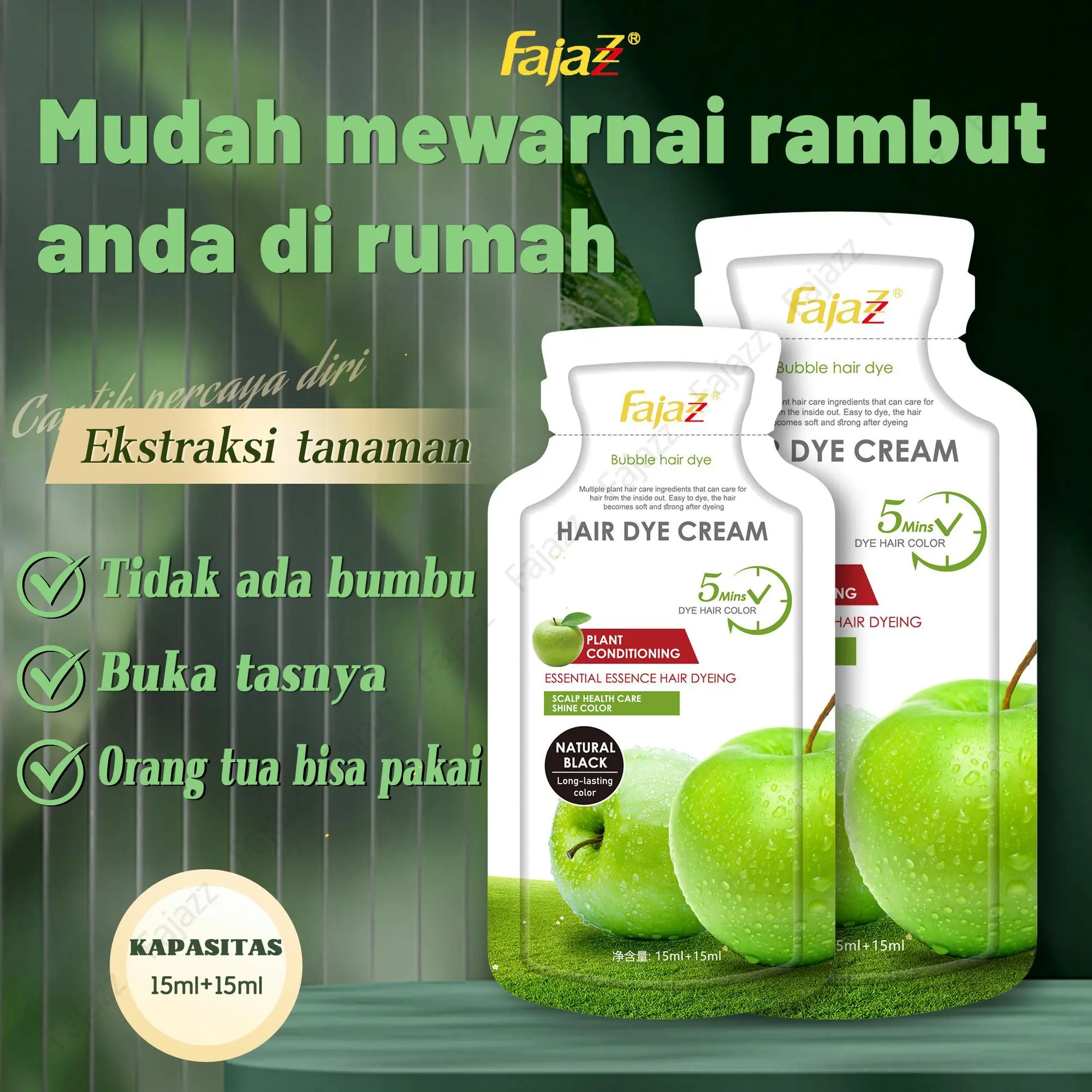DD5.5（Weekly Sale）【Fajazz】（5*30ml）①Pewarna rambut busa dengan bahan tanaman alami, Anda dapat mewarnai rambut Anda sendiri di rumah, penolong yang baik untuk menutupi uban（Beli 5 bungkus dan dapatkan kondisioner percobaan gratis）