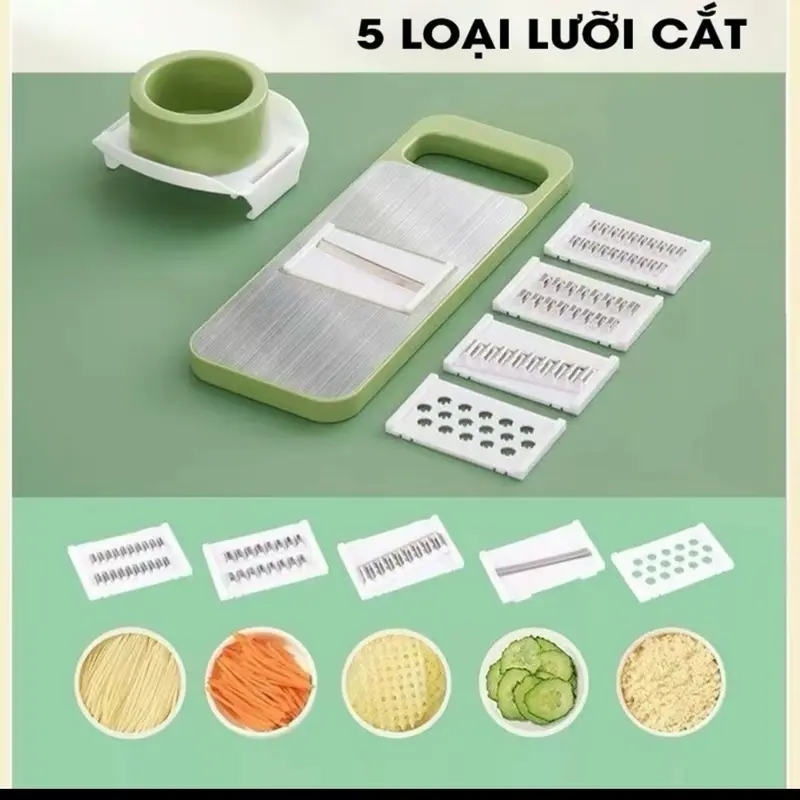￼Bộ nạo rau củ quả 5 lưỡi dao, INOX 304 không gỉ, đồ bào rau củ đa năng cao cấp đa năng tiện dụng nhà bếp 4