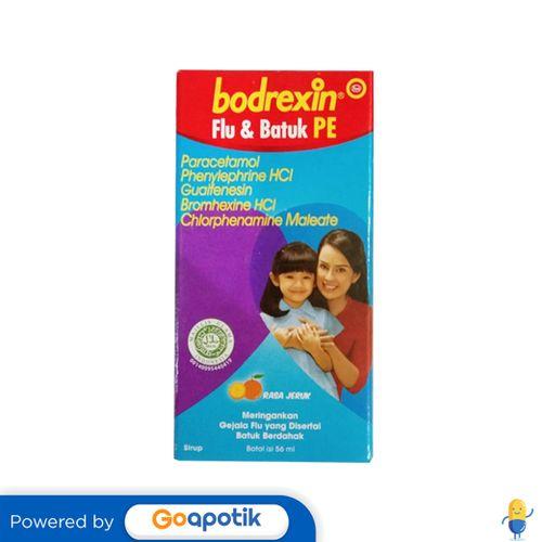 Gambar BODREXIN FLU & BATUK PE SYRUP RASA JERUK 56 ML dari Apotek Rejeki Sidoarjo by GoApotik Kab. Sidoarjo Tokopedia