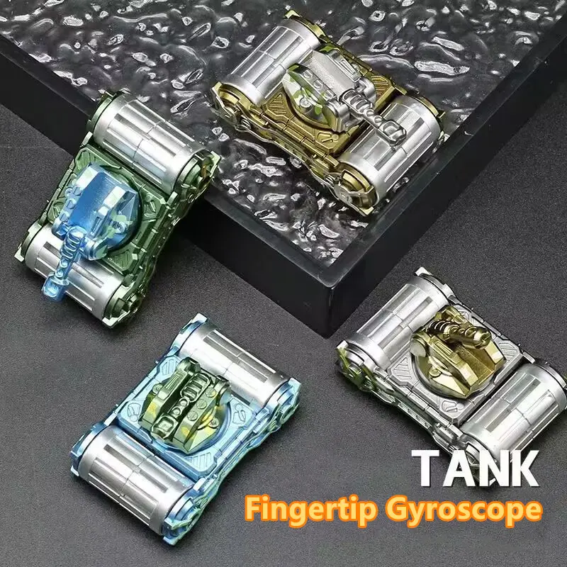Tank Car Fingertip Gyroscope Fidget Spinner Stress Relief Toy Plastic Mini Tank Pocket Toys For Adult Kids Gifts Decompress