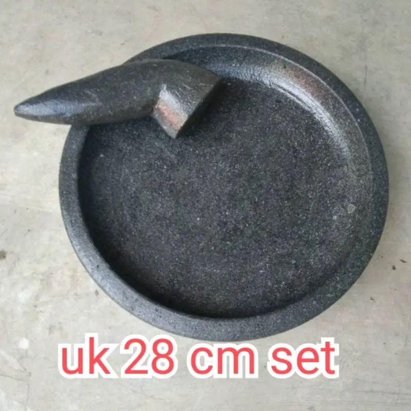 COBEK GEDE 28 CM BATU ASLI layah coet cowek uleg batu bubut Kitchenware