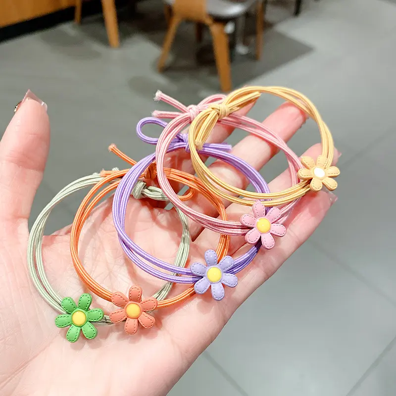 Little Daisy Hair Band Korean Style Fresh Hair Rope Sweet Girl Candy Color Hair Accessories Hair Ring Female Online Store Gift