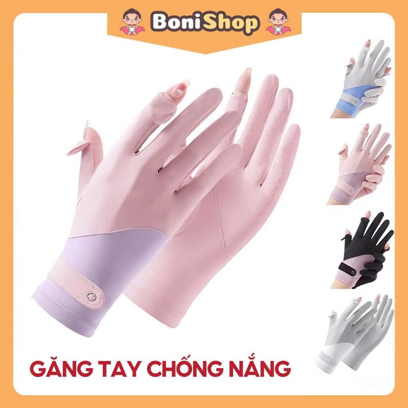 Găng tay chống nắng UPF 50+ Chống Tia UV nữ, Bao tay đi xe máy lái xe vải thu lạnh cao cấp Boni.Shop Sport Chống Trơn