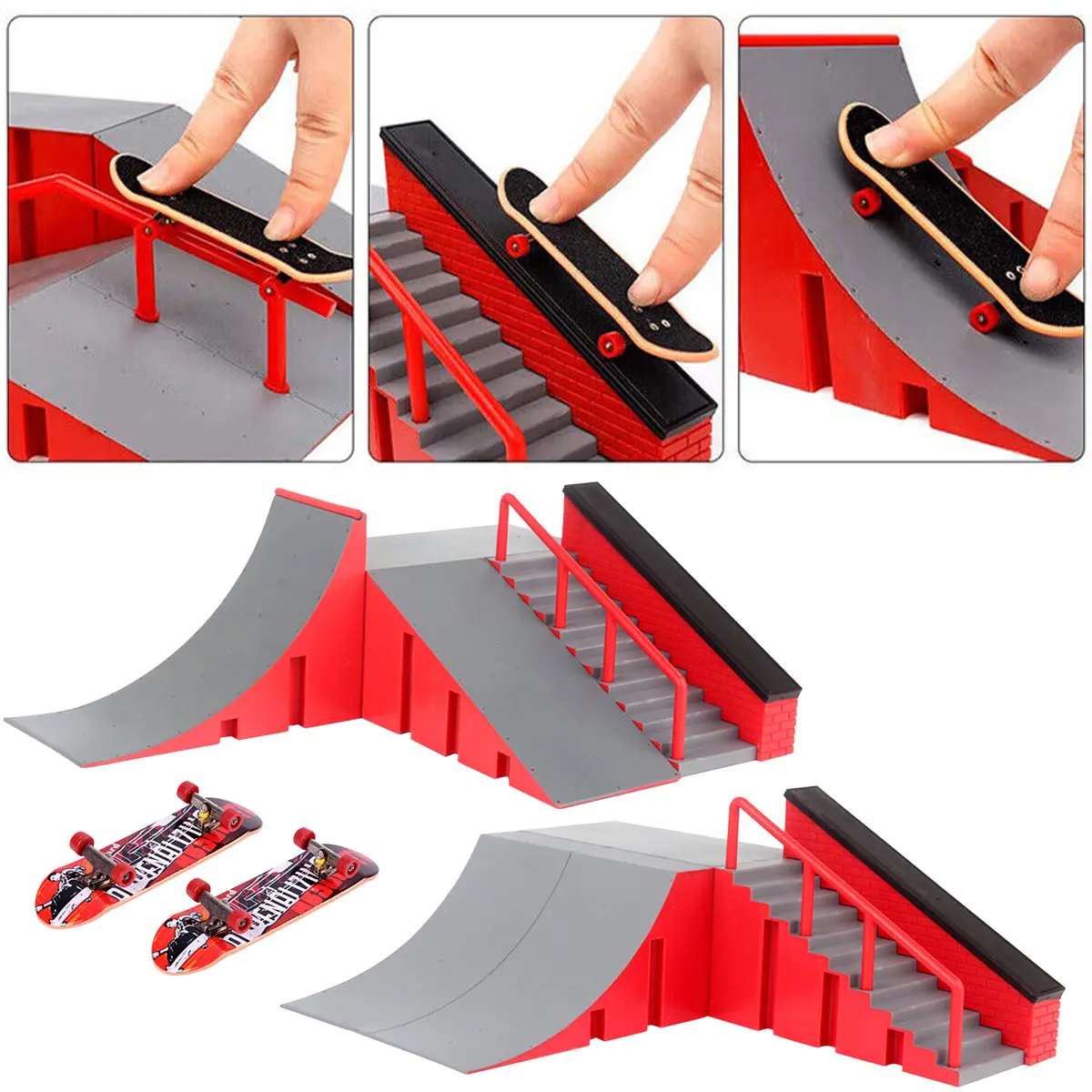Finger Skateboard Arena Children's Combo Set Toy Alloy Frame Props Mini ...