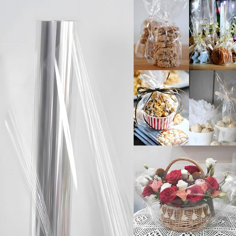 Clear Packaging Roll Paper, 1 Roll 45cm Wide 10m Long 2.5mm Thickness Transparent Packaging Paper, Gift Wrapping Paper for Birthday Wedding 3