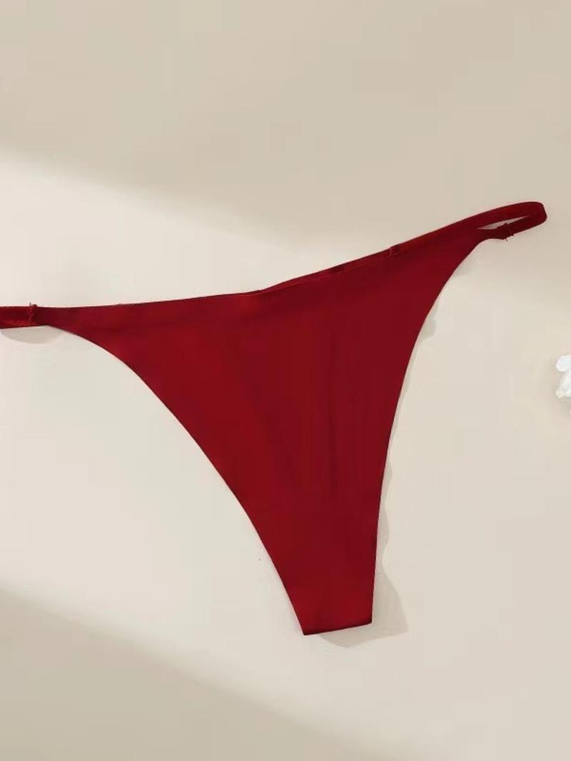 Product Introduction of Women's Solid Color Seamless Thong, Soft Comfy Breathable Panty for Daily Wear, Women's Underwear for All Seasons 7