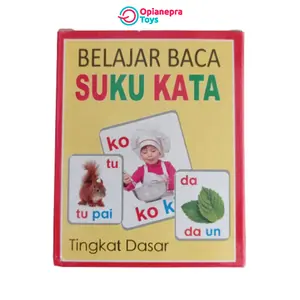 Flash Card Membaca Suku Kata Dasar Kartu Pintar Glossy Tebal - 40 Lembar