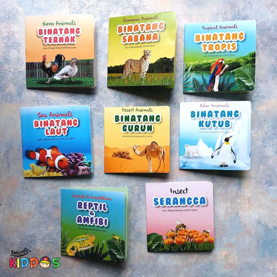 SK Minibook Binatang - Firstbook baby newborn buku pertama stimulasi kecerdasan anak binatang hewan ternak laut gurun kutub sabana tropis serangga reptil amfibi