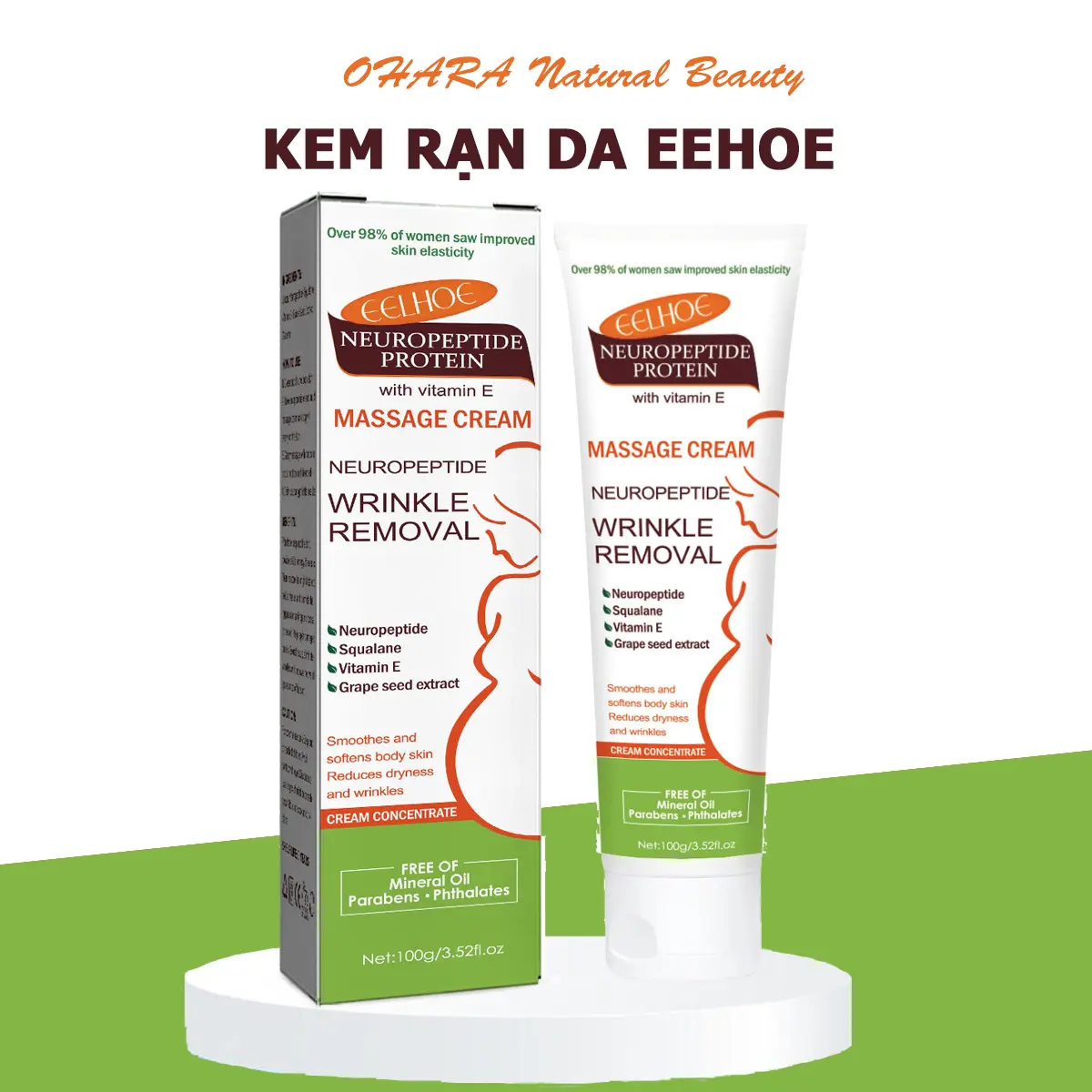 Kem Rạn Da EELHOE 100g Hỗ Trợ Mờ Rạn Và Làm Đều Màu Da Cho Phụ Nữ Mang Thai Và Sau Sinh - Trị Rạn