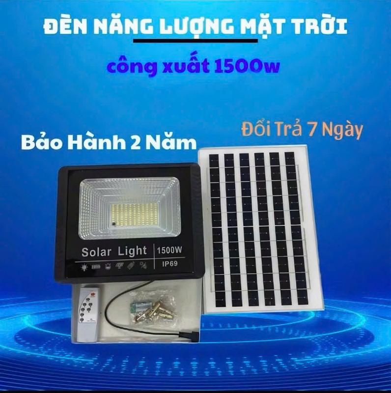  Đèn Năng Lượng Mặt Trời Solar Light 1500W IP69 tự động sạc 6-8h sáng 4-6h tiết kiệm điện chiếu sáng sân vườn hàng rào 