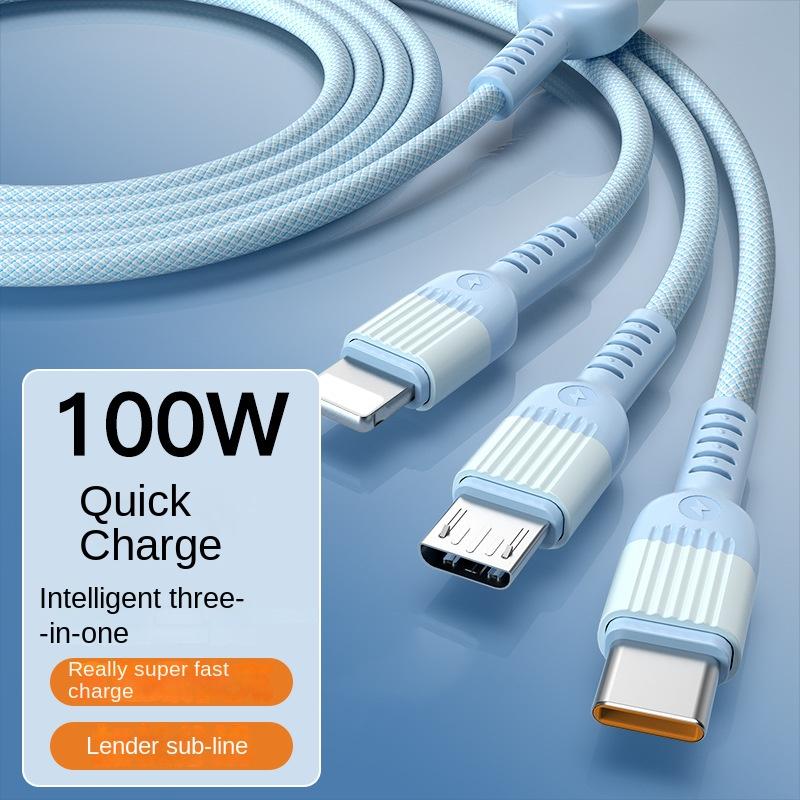 Fast Charge Woven Three-in-One Data Cable 6A Fast Charge for - TikTok ...