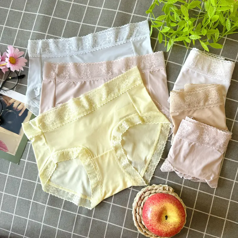 Set 5 Quần Lót Su Tàng Hình Akiko, Cạp Phối Ren Hoa Hồng, Chất Mát, Màu Pastel Nhẹ Nhàng 2