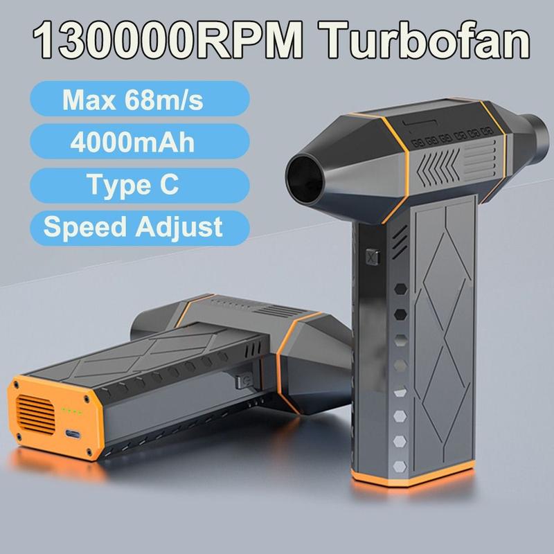 Máy làm sạch quạt Turbo, Làm sạch 68m / s, 130000RPM, Điều chỉnh 3 tốc độ, Quạt phun công suất cao mạnh mẽ 200W, Máy thổi bụi, Thích hợp cho khí nén loại C, Máy làm sạch bụi mini  blower